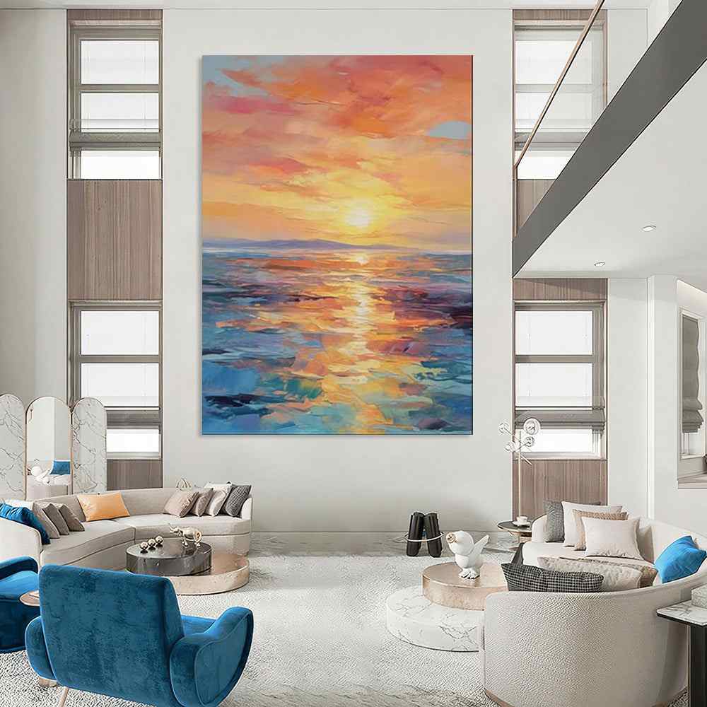 sunset seascape coastal abstract design 3